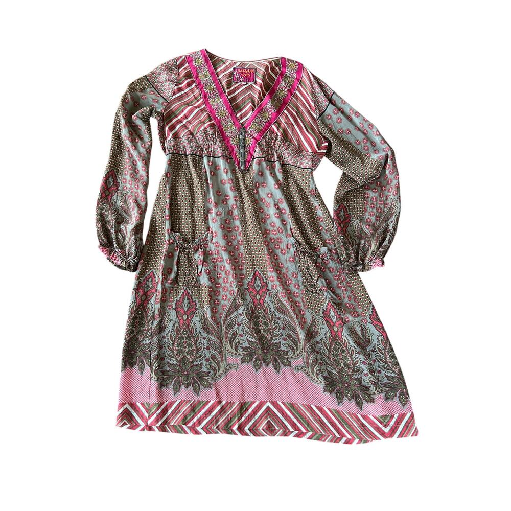 Johnny Was Boho Tunic/Peasant Paisley Dress Size Small